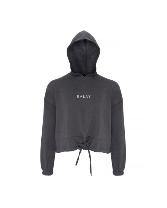 Balay Oversized Crop Hoodie - Charcoal