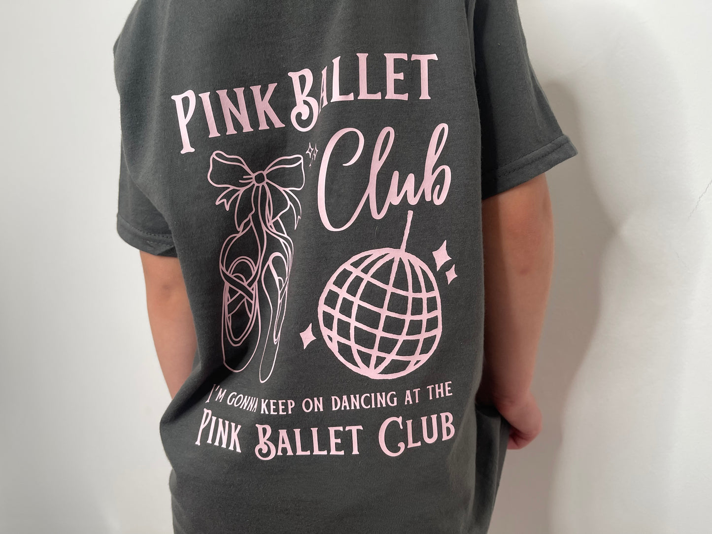 Pink Ballet Club T-Shirt - Charcoal