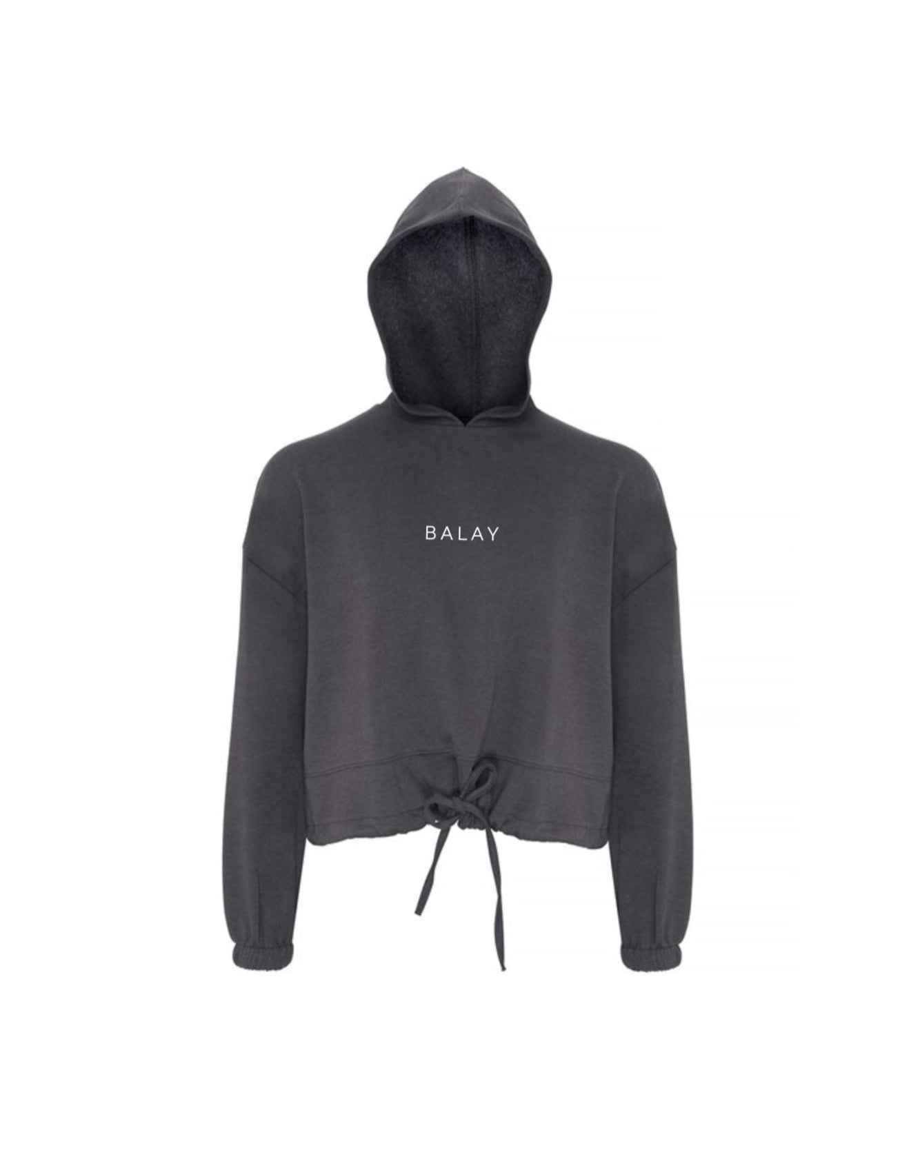 Balay Oversized Crop Hoodie - Charcoal