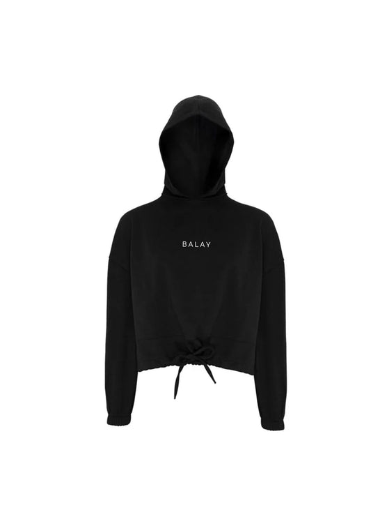 Balay Oversized Crop Hoodie - Black