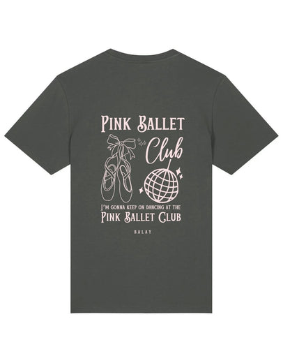 Pink Ballet Club T-Shirt - Charcoal