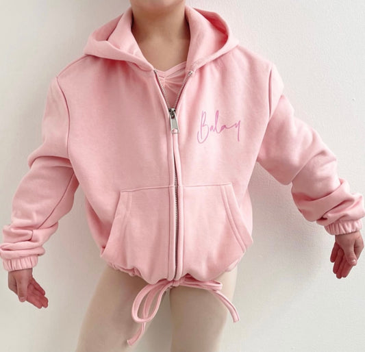 Balay Academy Kids Cropped Tracksuit Hoodie - Pink