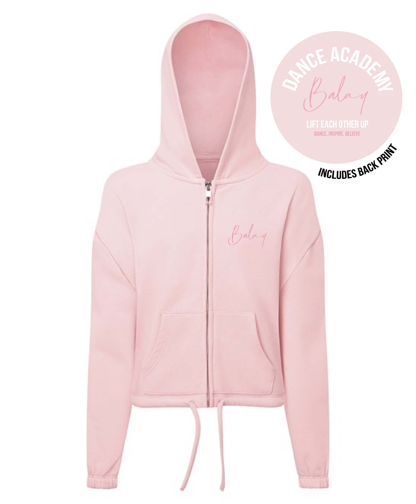 Balay Academy Kids Cropped Tracksuit Hoodie - Pink