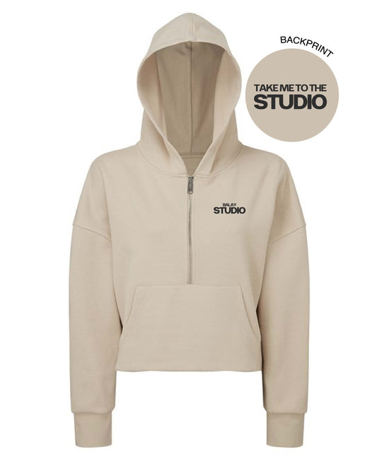 Balay Studio Crop Zip Hood - Sand