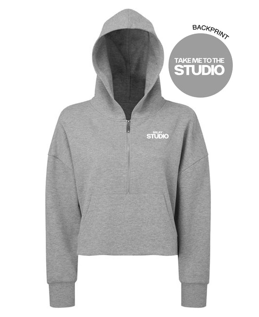 Balay Studio Crop Zip Hood - Grey