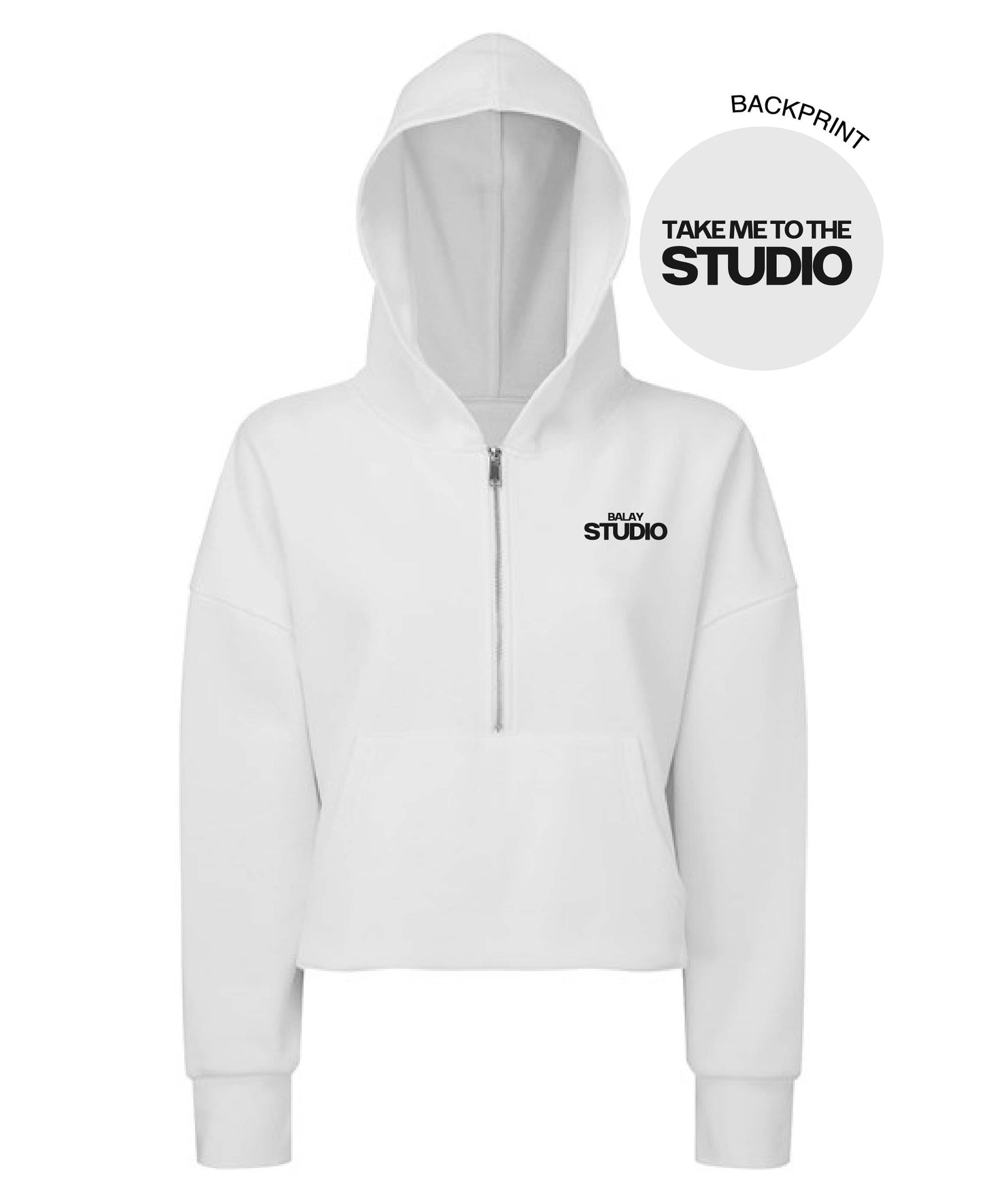 Balay Studio Crop Zip Hood - White