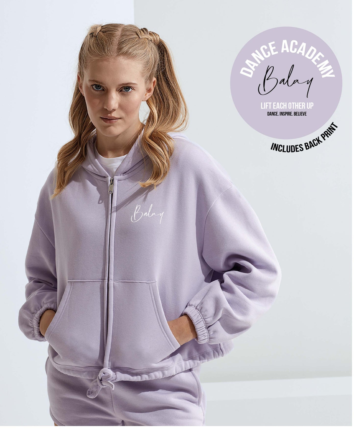 Balay Academy Cropped Hoodie - Lilac